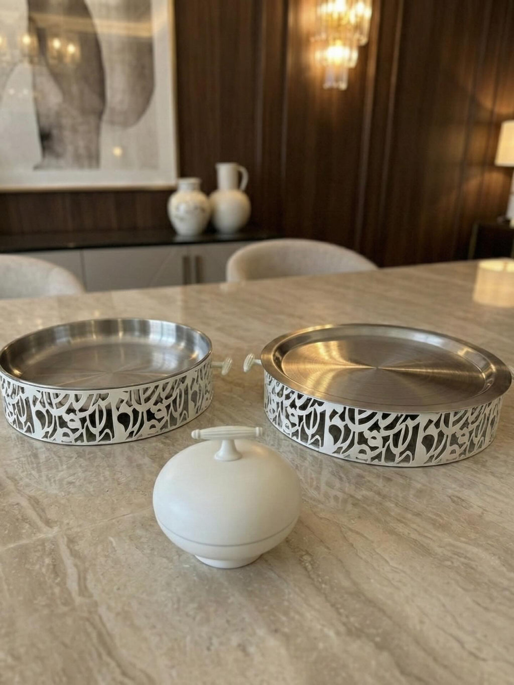 Luna Luxe Tafelset Wit | Decoratieve Opbergpot