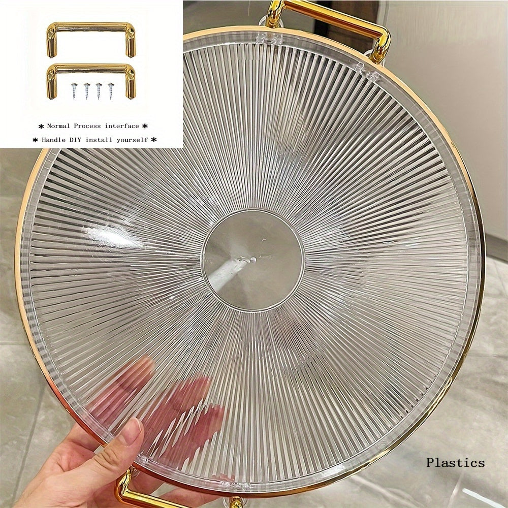 AcrylicTray - Acryl Serveerschaal met Gouden Handgrepen | Voor Dessert & Snack