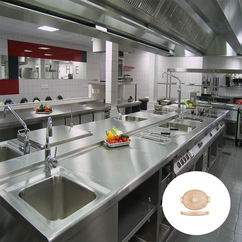 AcrylicTray - Acryl Serveerschaal met Gouden Handgrepen | Voor Dessert & Snack