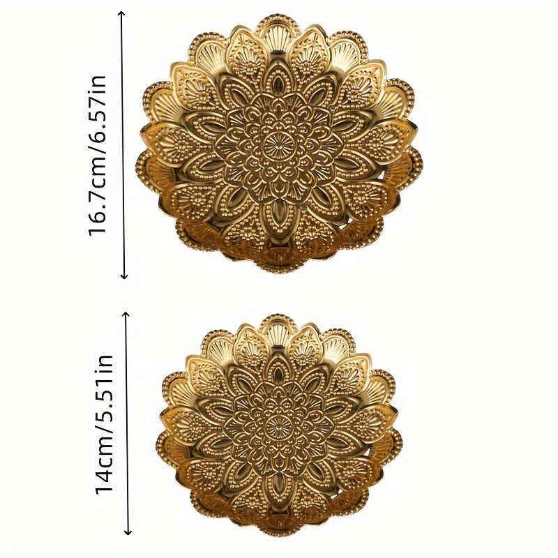 GoudServe - Gouden Metalen Fruitmand in Filigree-Stijl