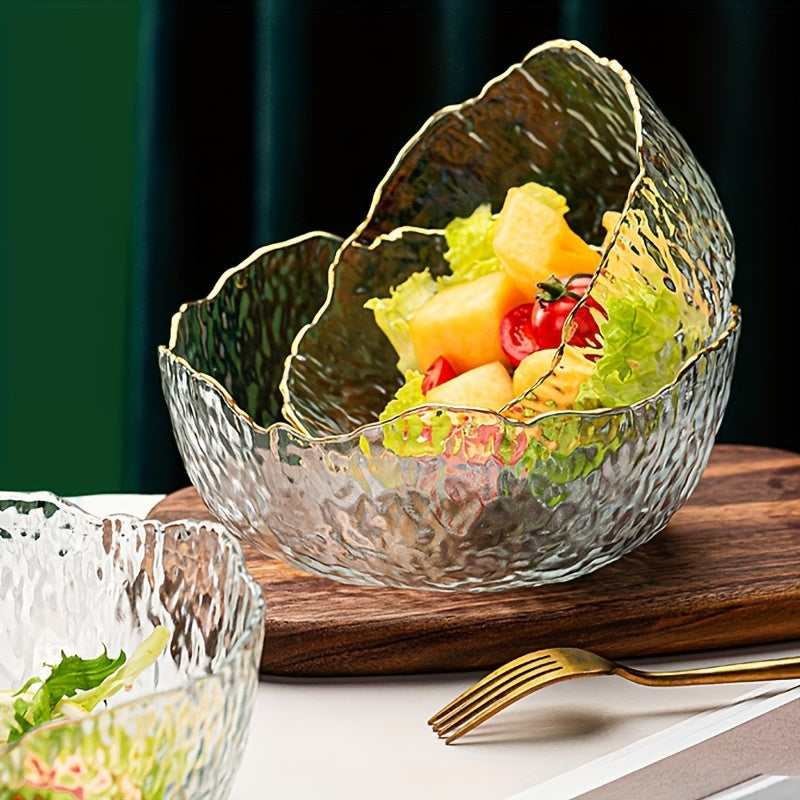 GlasEdge - 3-delige Set Gouden Rand Transparante Saladekommen