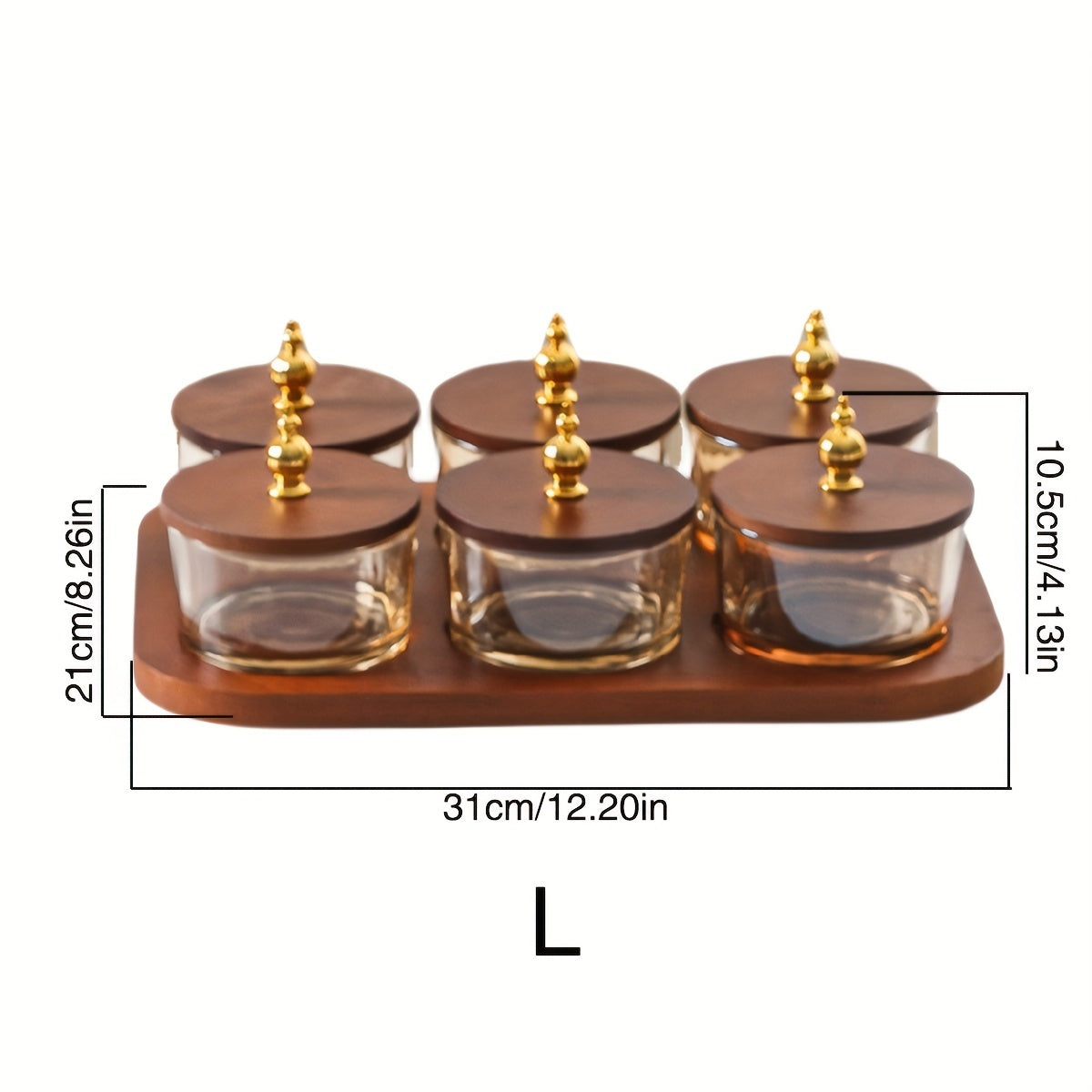 GlassSet - Luxe Glazen Snackkommen met Acaciahouten Dienblad