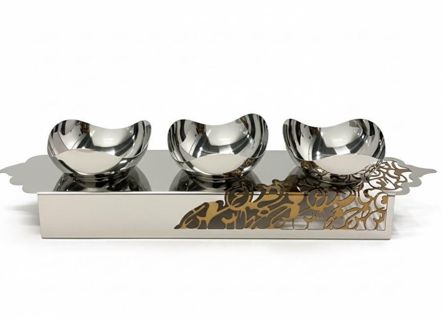 Aurora Set | Luxe Snack Serveerset met 3 Schaaltjes