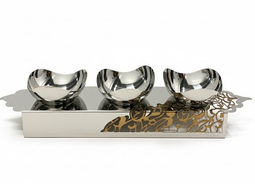 Aurora Set | Luxe Snack Serveerset met 3 Schaaltjes