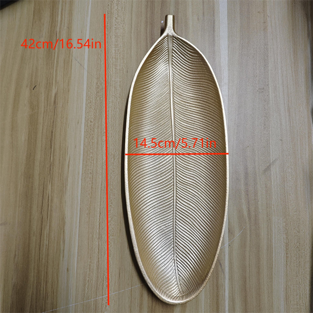 LeafWood - Antiek Bladvormig Houten Dienblad | Sieraden- & Sleuteldienblad