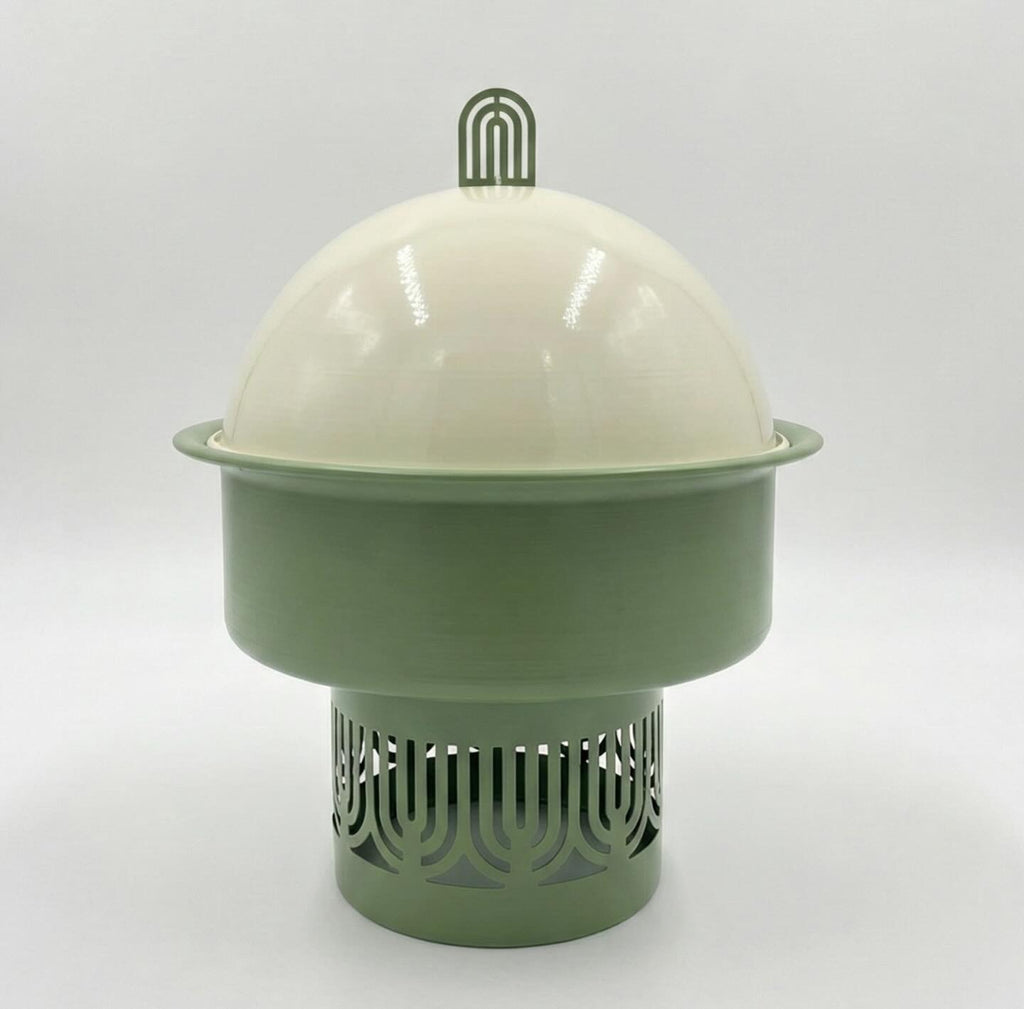 Green Luxury Complete Set | Luxe Serveerschaal met Stolp met Serveerstandaard