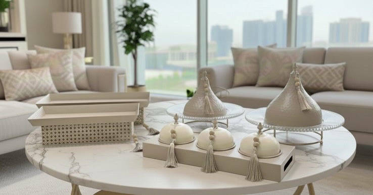 Taupe Luxury Set | Luxe Serveerplank met Elegante Stolpen