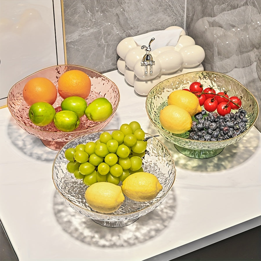 ClearServe-Fruitkom - Transparante PET Kom met Afvoer voor Snacks