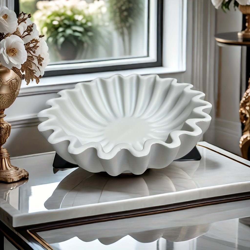 EleganceBowl - Hars Kom met Groeven & Golvende Randen voor Woonkamer Decor