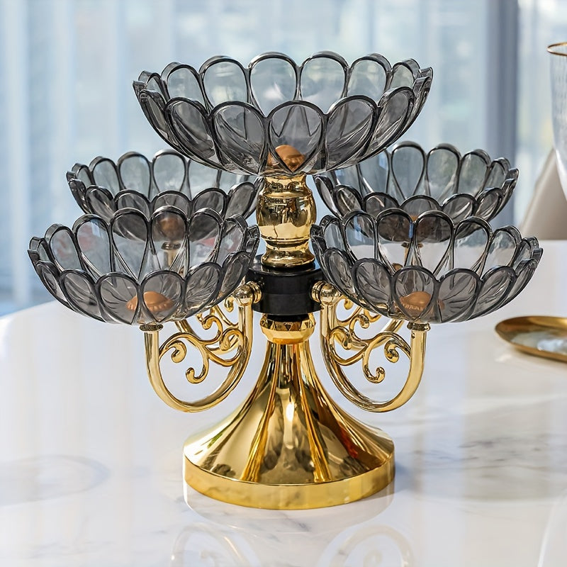 RotaryTier - Elegante Meerlaagse Roterende Fruitkom voor Huisdecoratie