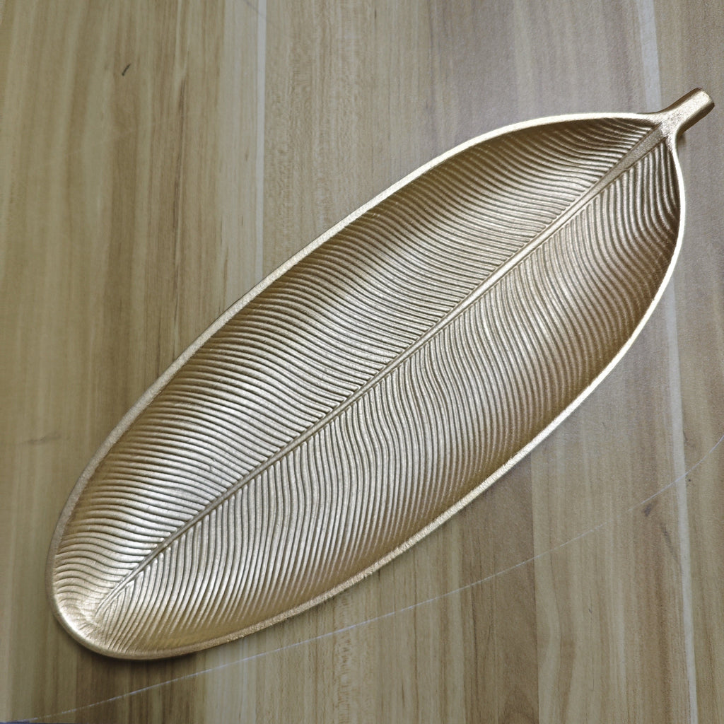 LeafWood - Antiek Bladvormig Houten Dienblad | Sieraden- & Sleuteldienblad