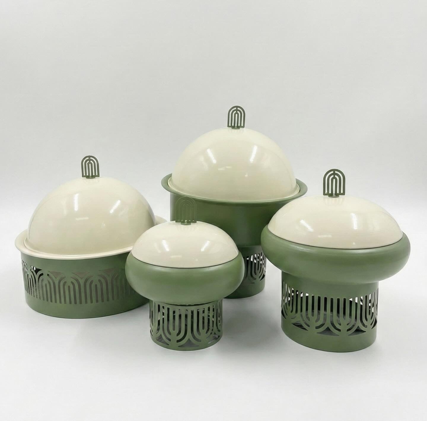 Green Luxury Complete Set | Luxe Serveerschaal met Stolp met Serveerstandaard