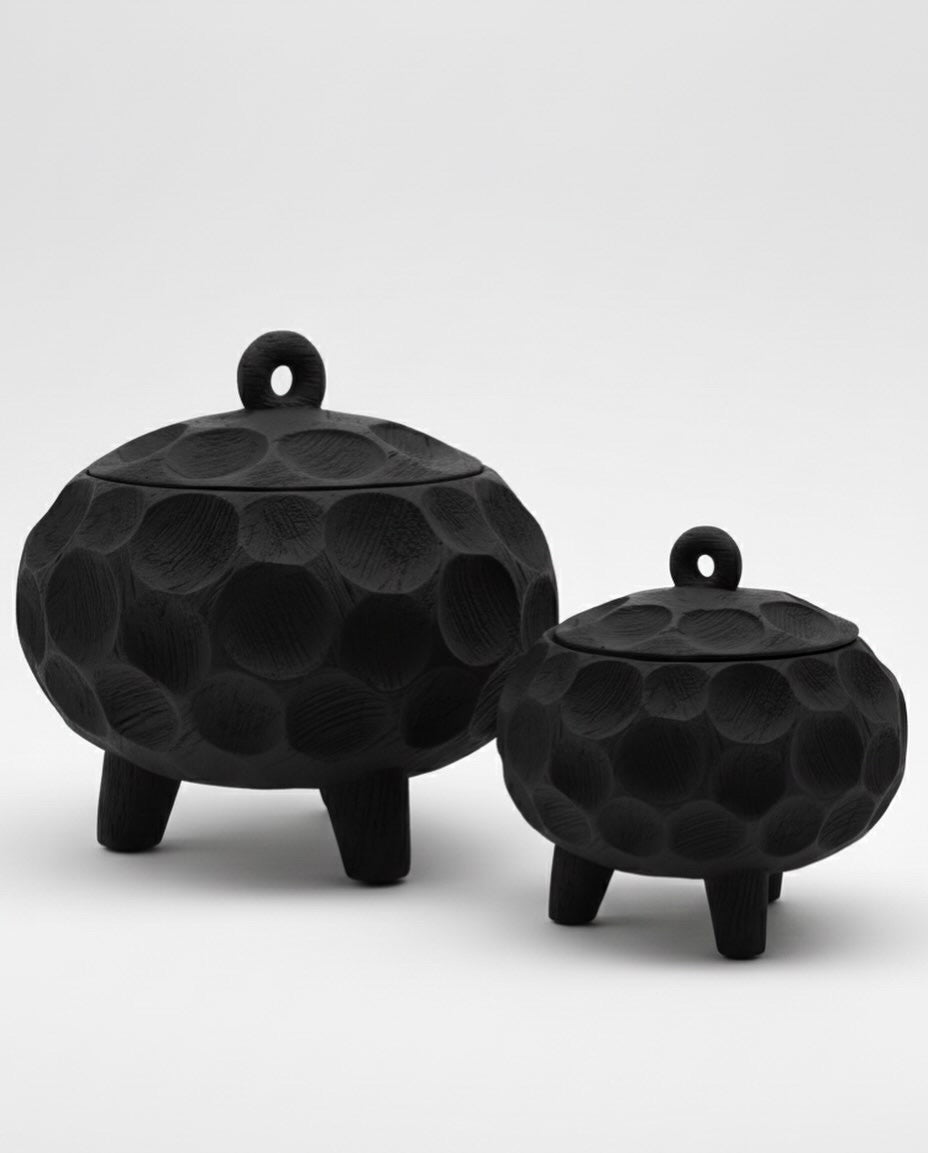 Statement Decoration Black | Luxury Decorative Storage Jar with Lid