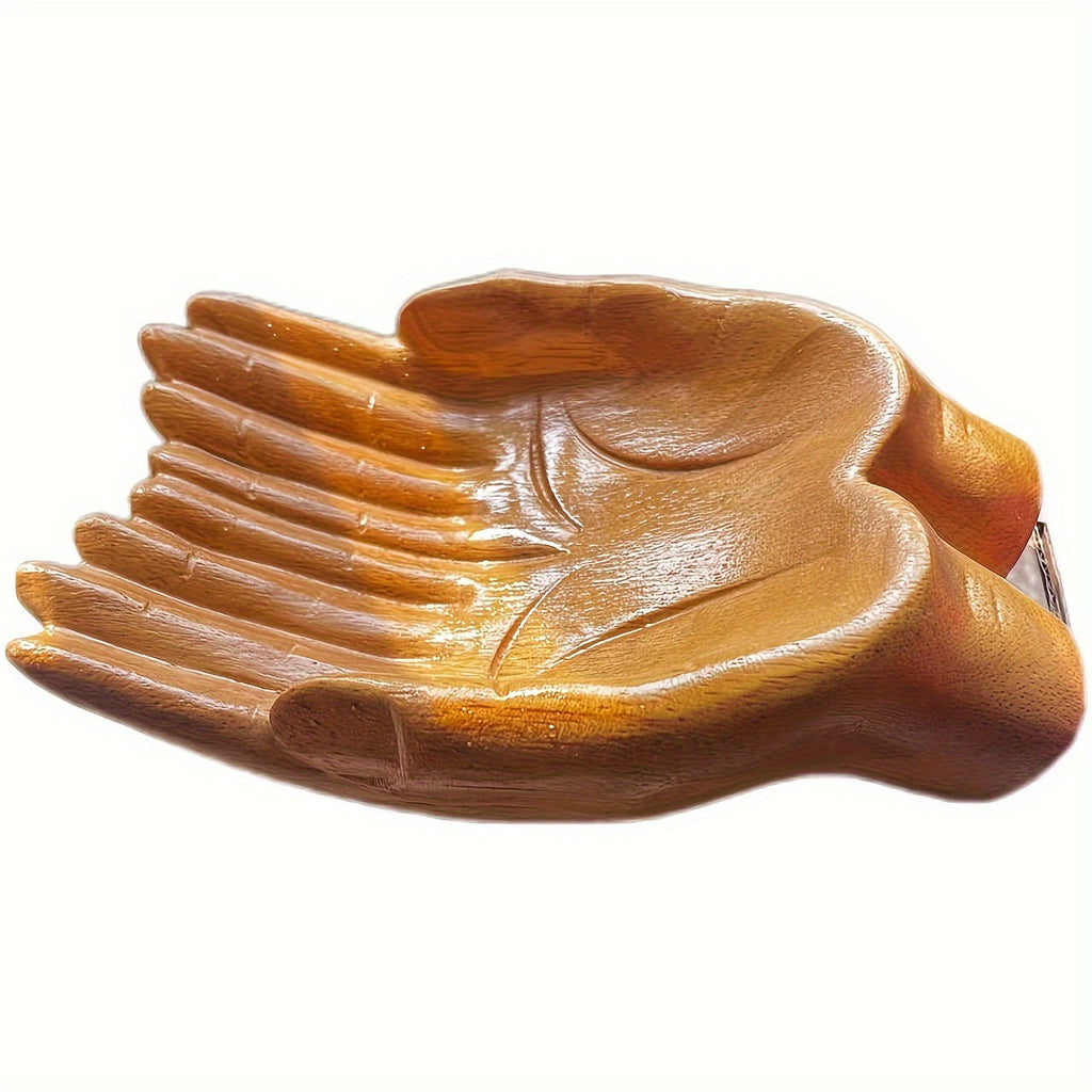 PalmServe-Kom - Handgemaakte Hars Kom met Kristallen Palm voor Opberg- en Display