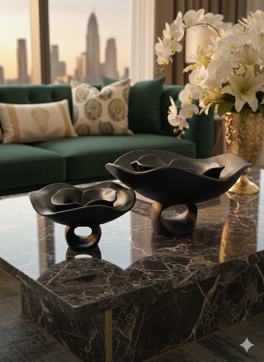 Statement Decoratie Zwart | Luxe Design Centerpiece Schaal