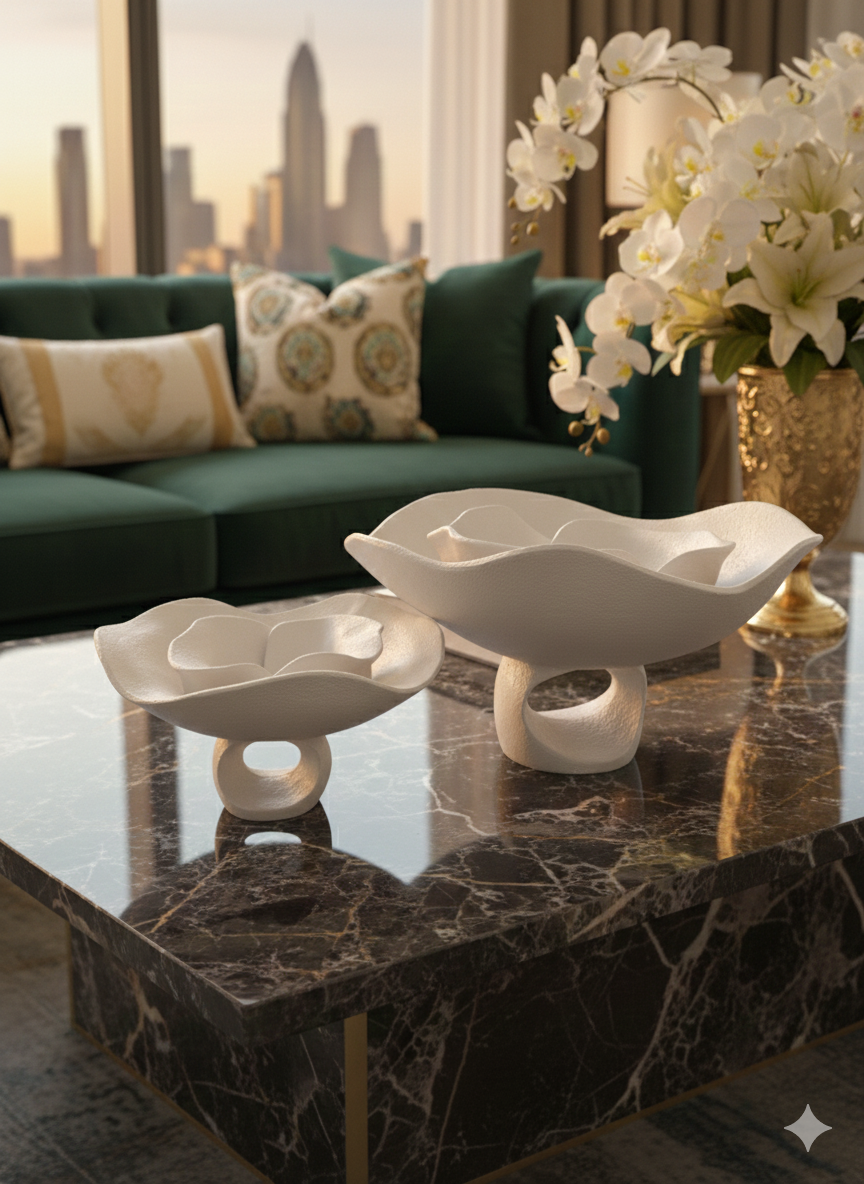 Statement Decoratie Wit | Luxe Design Centerpiece Schaal