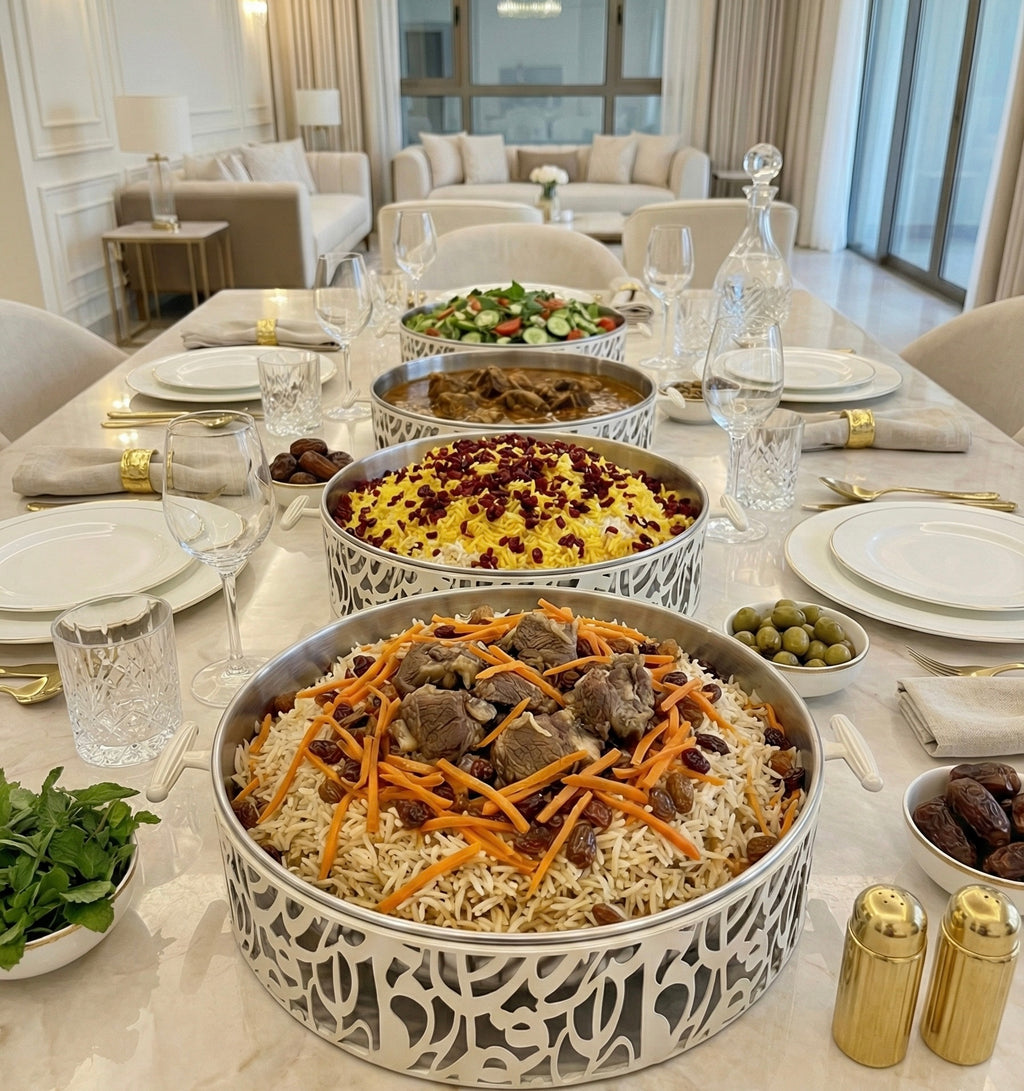 Luna Luxe Tafelset Wit | Luxe Ronde Serveertray