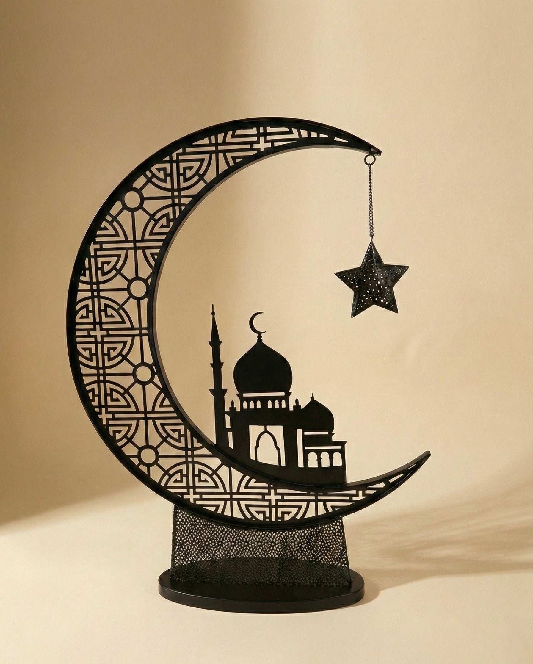 Luxury Islamic Decorative Moon Lamp Black | Available in Various Sizes