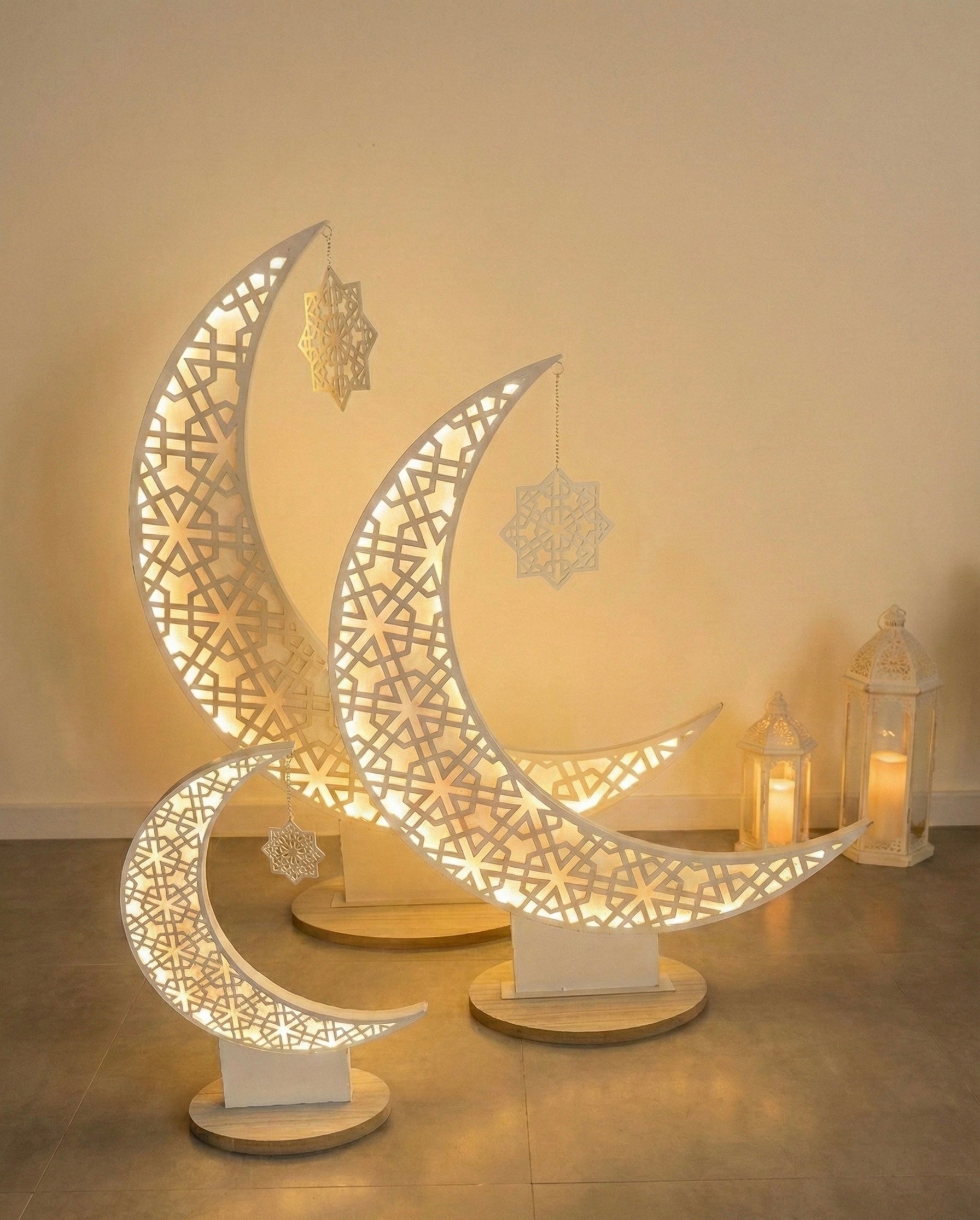 Luxury 'Nur' Moon Decoration | Illuminated Half Moon (3 Sizes)