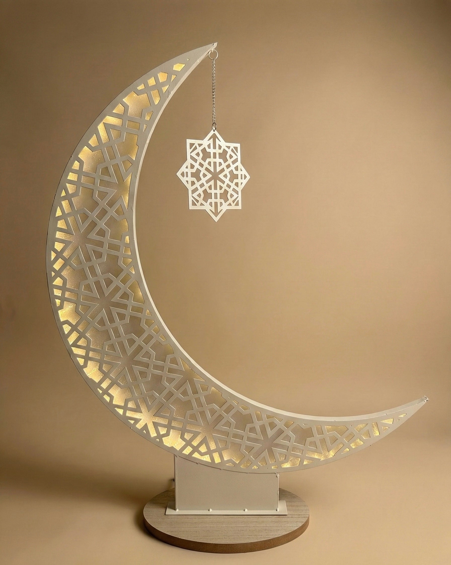 Luxury 'Nur' Moon Decoration | Illuminated Half Moon (3 Sizes)