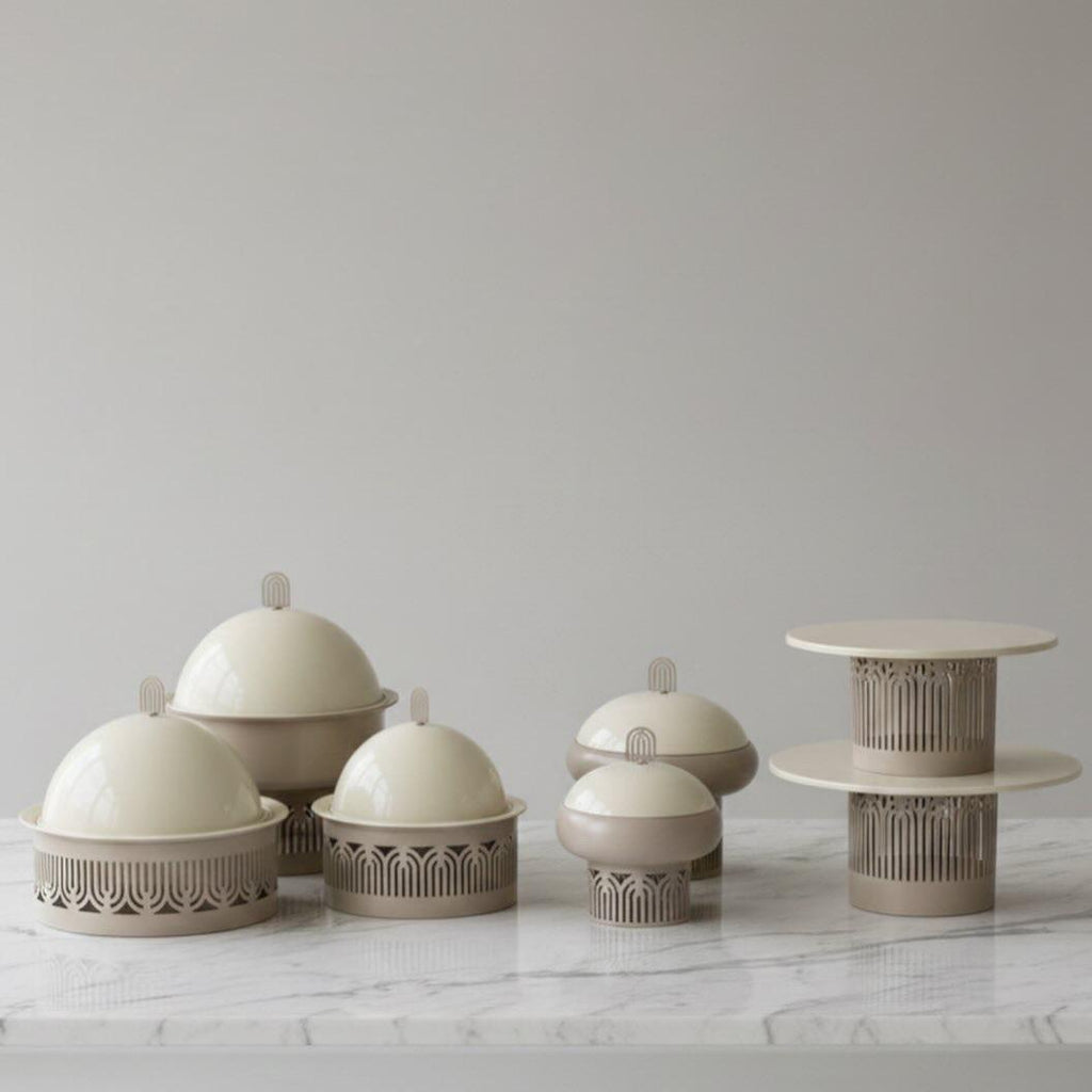 Beige Luxury Set | Luxe Serveerpot met Stolp