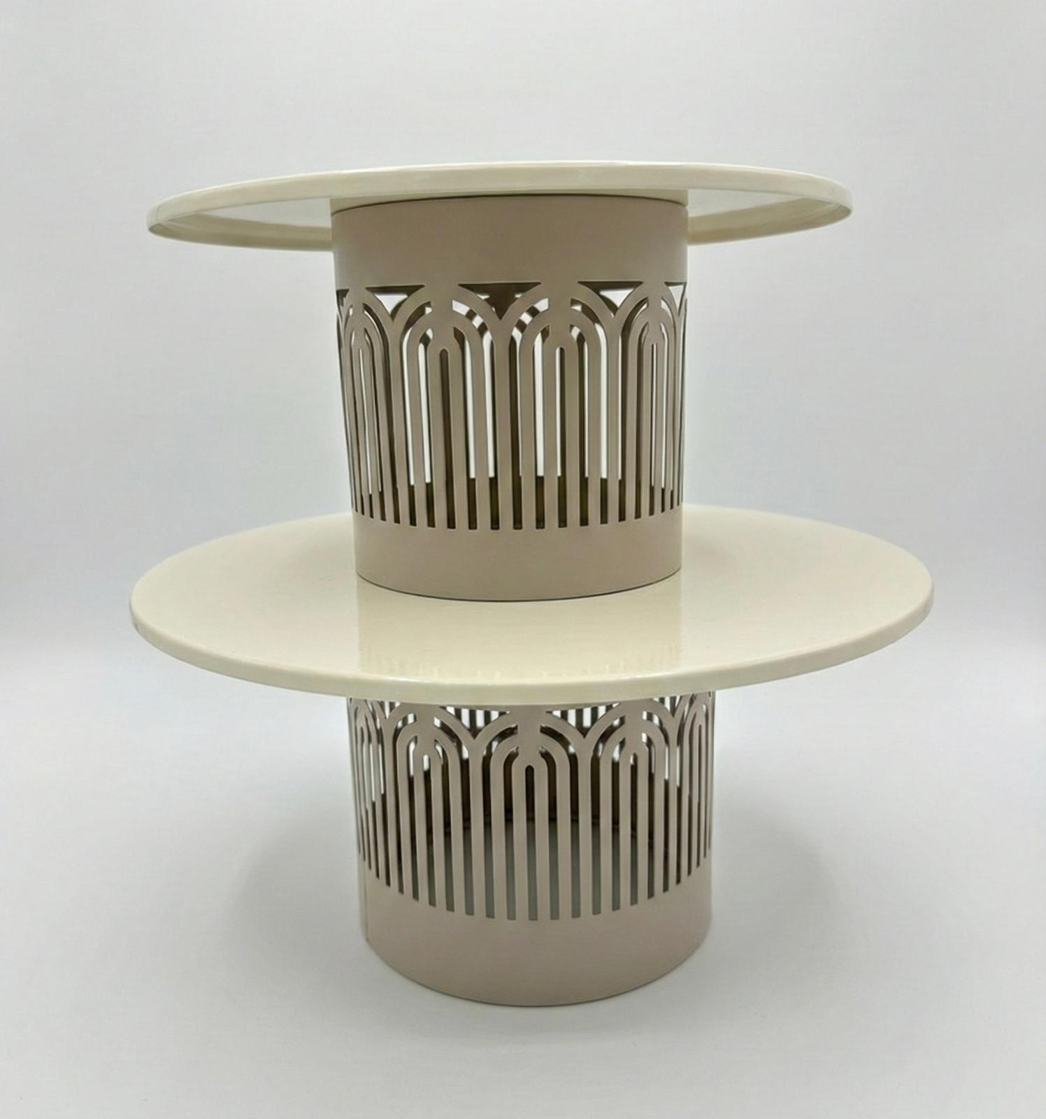 Beige Luxury Complete Set | Luxe Serveerschaal met Stolp met Serveerstandaard