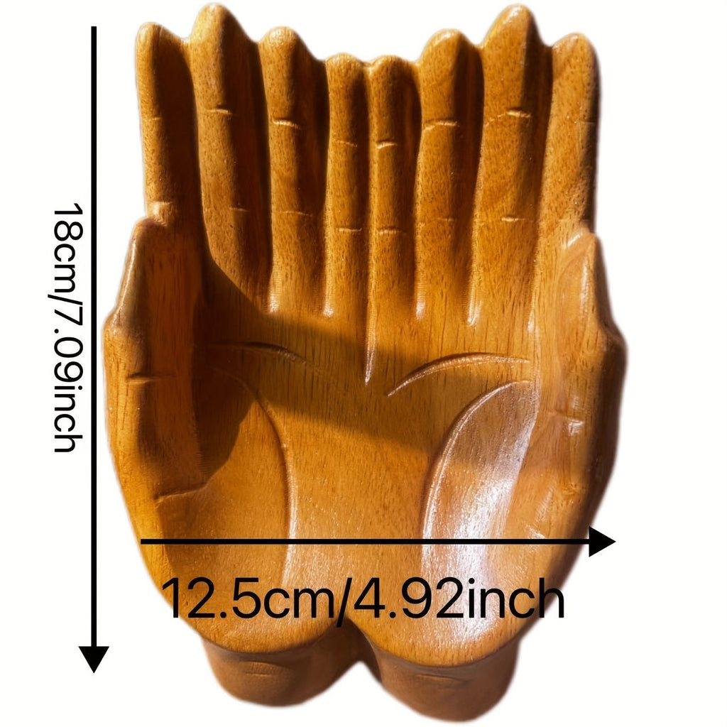 PalmServe-Kom - Handgemaakte Hars Kom met Kristallen Palm voor Opberg- en Display