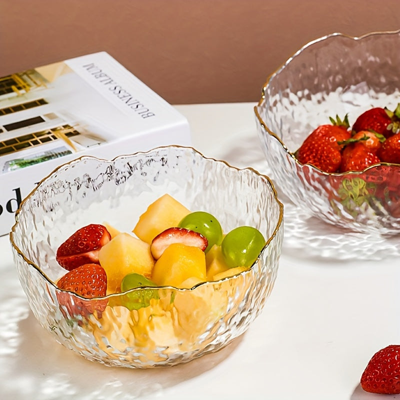 GlasEdge - 3-delige Set Gouden Rand Transparante Saladekommen