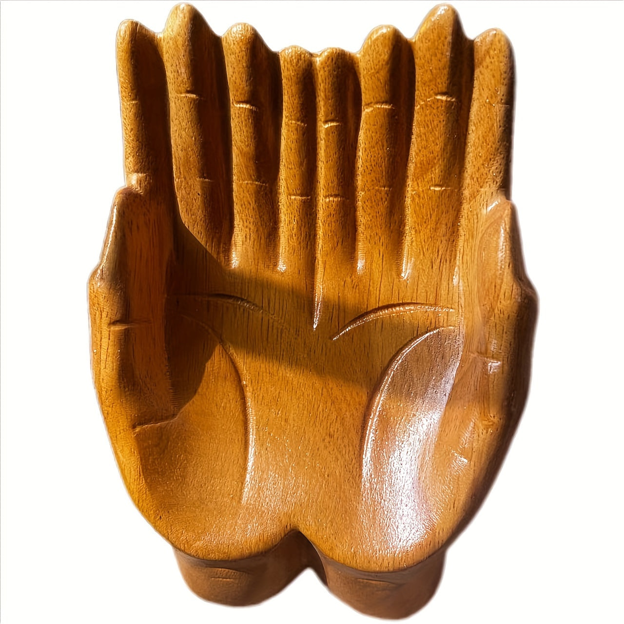 PalmServe-Kom - Handgemaakte Hars Kom met Kristallen Palm voor Opberg- en Display