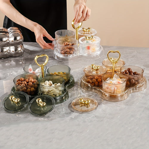 AcrylicServe-Komset - 4-delige Acryl Noten- & Snoepkomset met Deksel